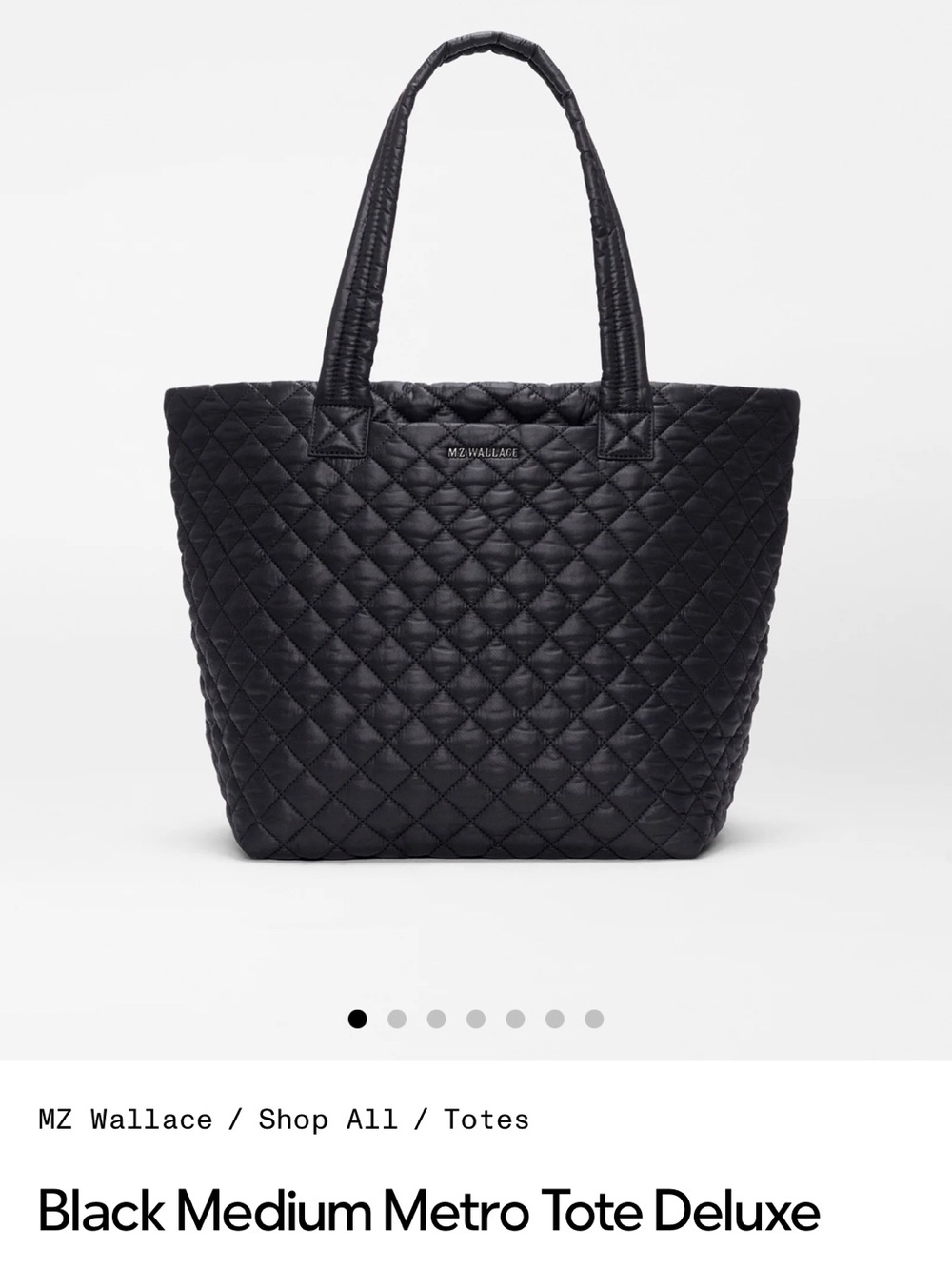 MZ Wallace Quilted Black Tote LIKE NEW!